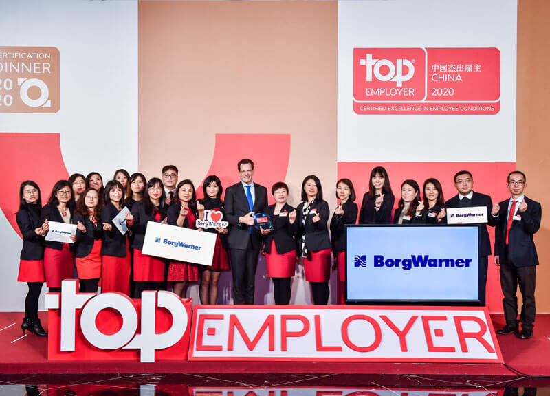 BorgWarner China Certified as Top Employers China 2020