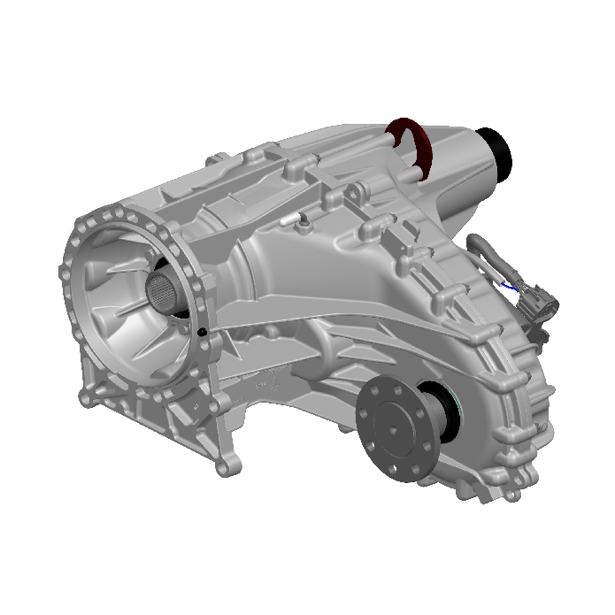 BorgWarner transfer case CAD on blank background